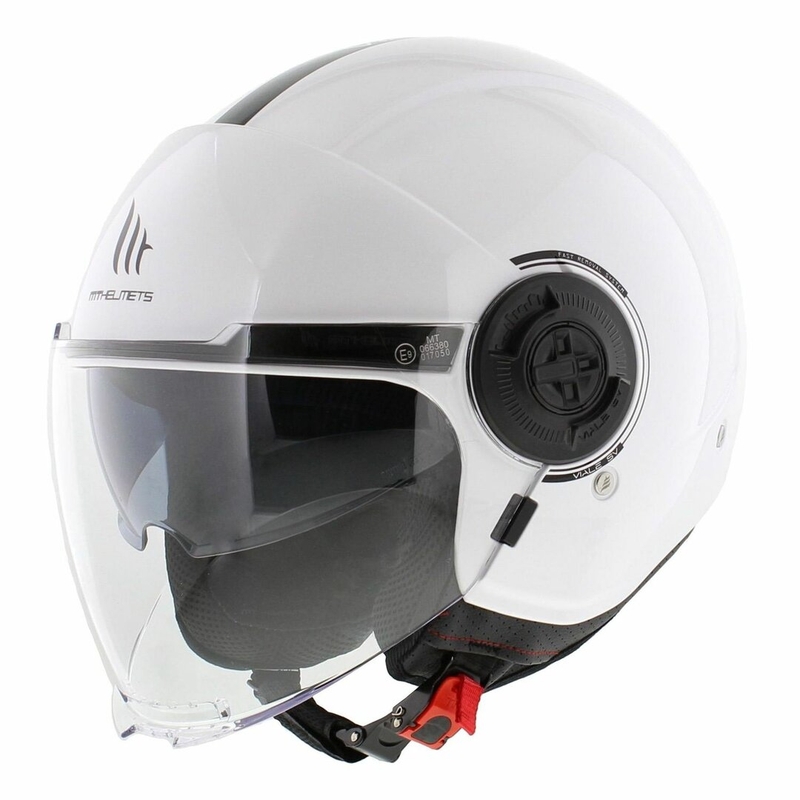 Casco de moto jet MT Viale SV S blanco brillante