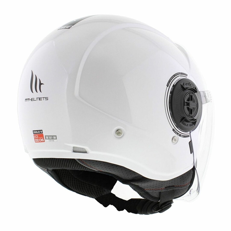 Casco de moto jet MT Viale SV S blanco brillante