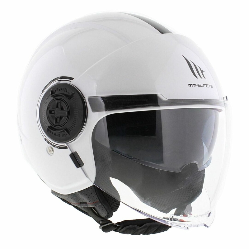 Casco de moto jet MT Viale SV S blanco brillante