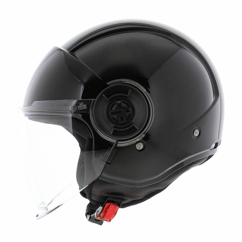 Casco abierto para motocicleta MT Viale SV S negro brillante