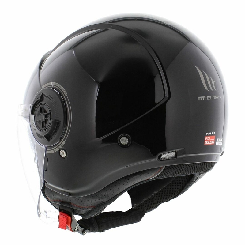 Casco abierto para motocicleta MT Viale SV S negro brillante