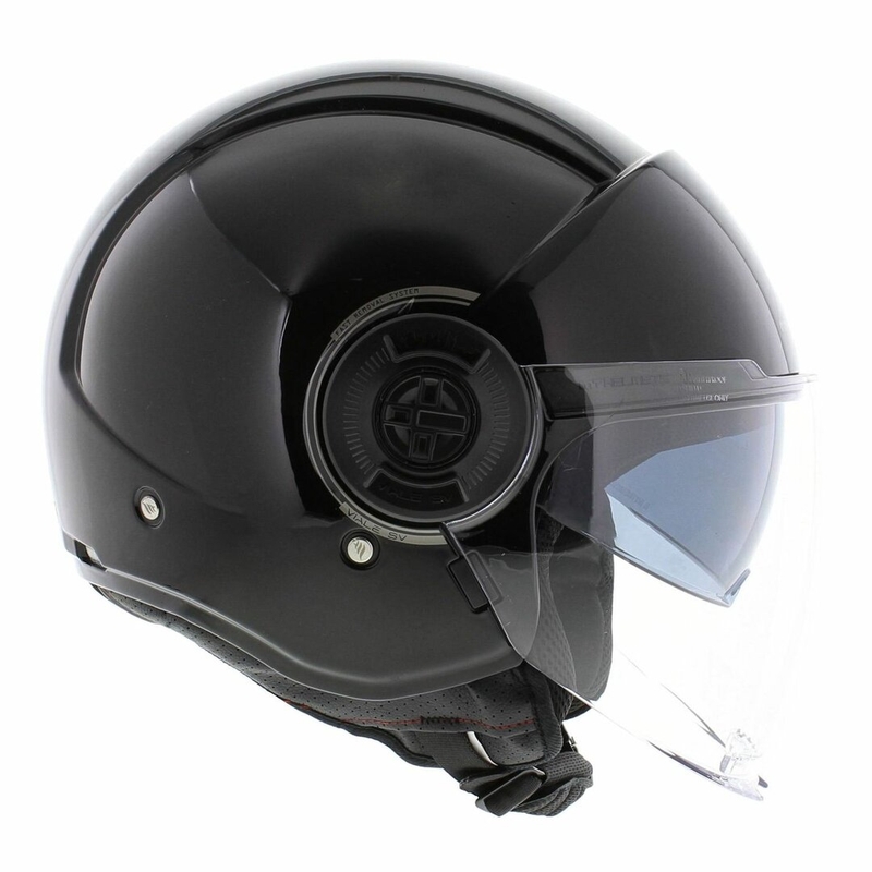 Casco abierto para motocicleta MT Viale SV S negro brillante