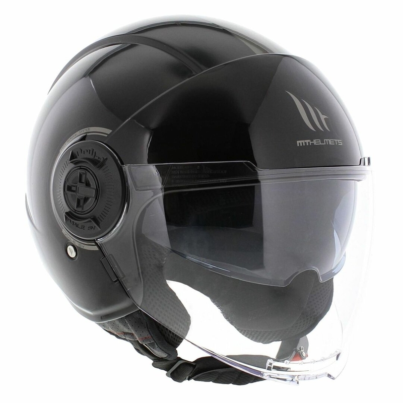 Casco abierto para motocicleta MT Viale SV S negro brillante