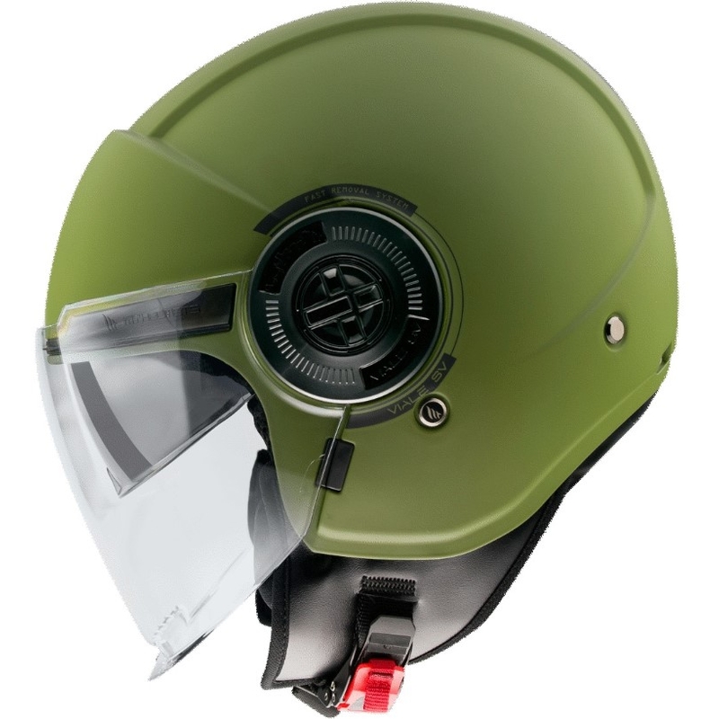 MT Viale SV S casco de moto abierto verde mate