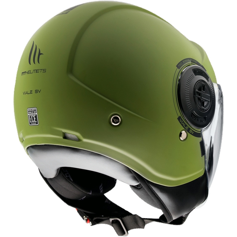 MT Viale SV S casco de moto abierto verde mate
