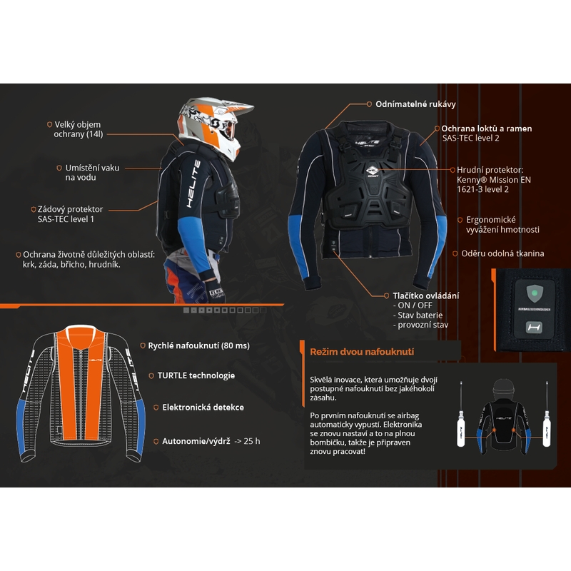 Airbag moto HELITE Airbag Off Road Dakar - chaleco