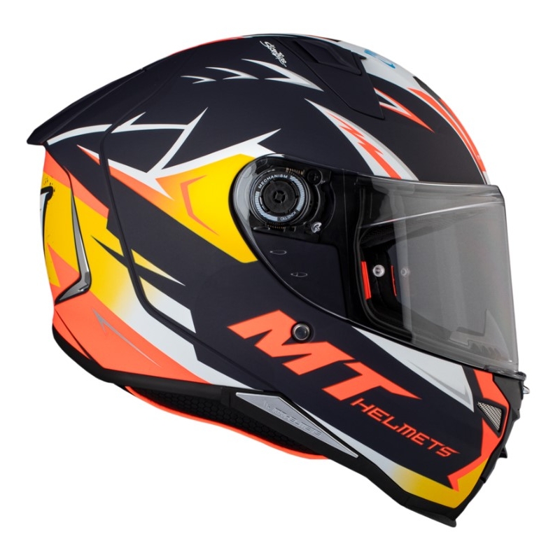 Integrální přilba na motorku MT FF110 Revenge 2 S Acosta A37 černo-oranžovo-bílá matná