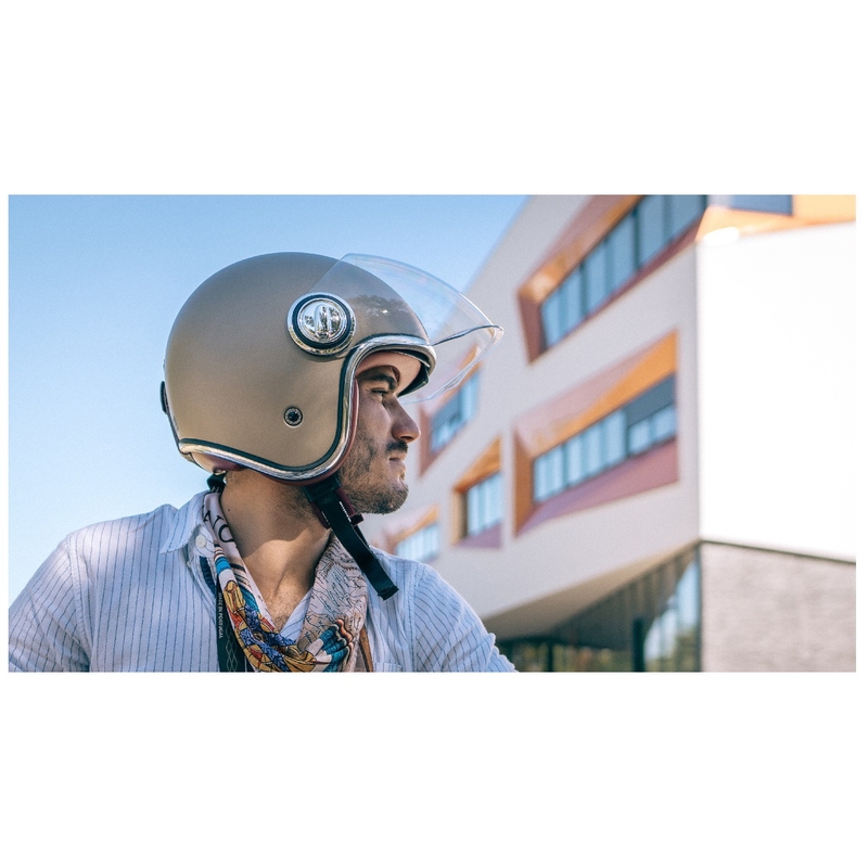 Casco jet NOX PREMIUM Heritage rosa champán