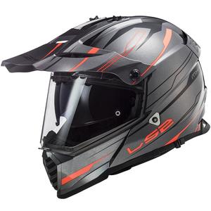 Casco de enduro LS2 MX436 Pioneer EVO Knight titanio naranja