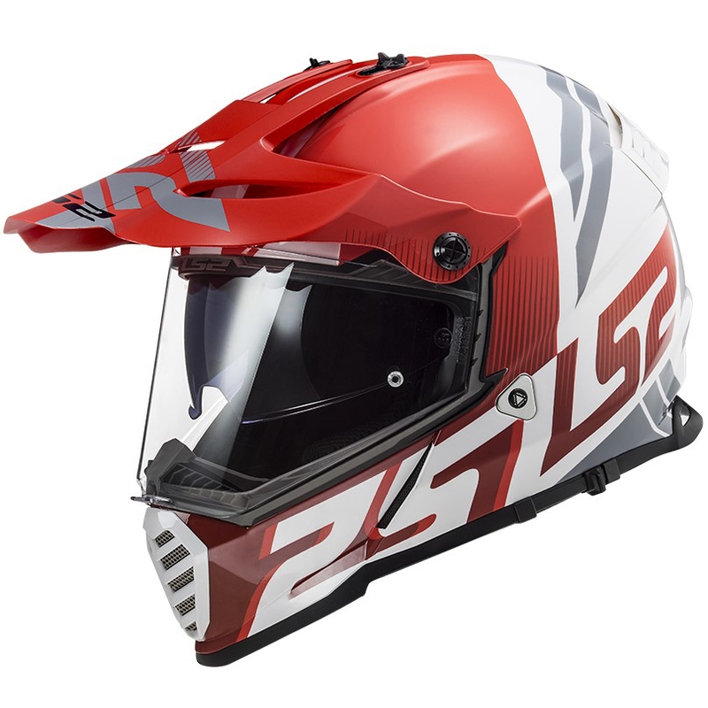 Casco de enduro LS2 MX436 Pioneer EVO Evolve blanco-gris-rojo
