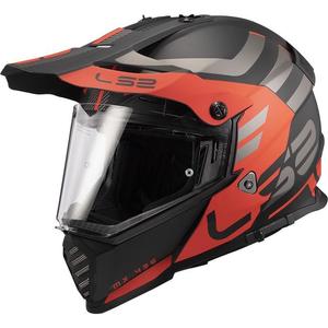 Casco Enduro LS2 MX436 Pioneer Evo Adventurer negro-naranja mate