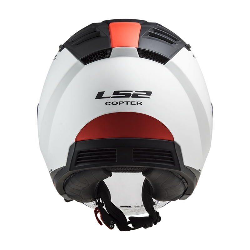 Casco de moto abierto LS2 OF600 Copter II Urbane 06 blanco-rojo
