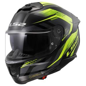 Casco integral de moto LS2 FF808 Stream II Fury negro-amarillo fluo
