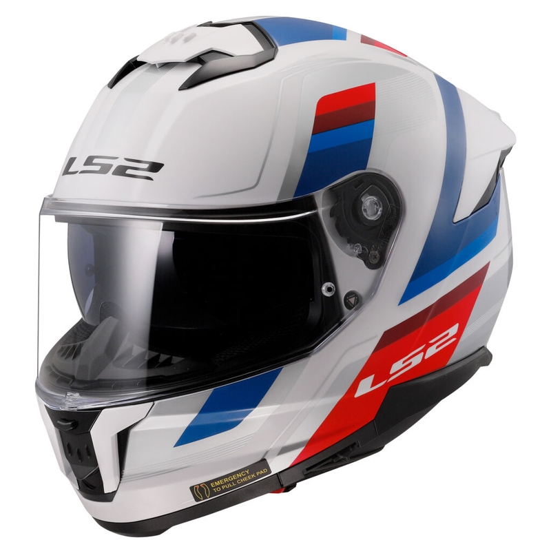 Casco integral de moto LS2 FF808 Stream II Vintage blanco-azul-rojo