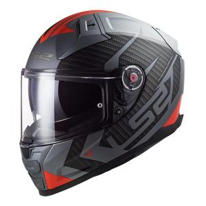 Casco integral de moto LS2 FF811 Vector II Splitter titanio-gris-rojo