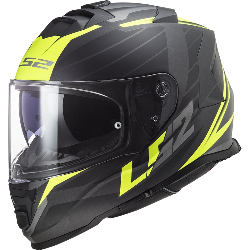 Casco integral de motocicleta LS2 FF800 Storm II Nerve negro-amarillo fluo