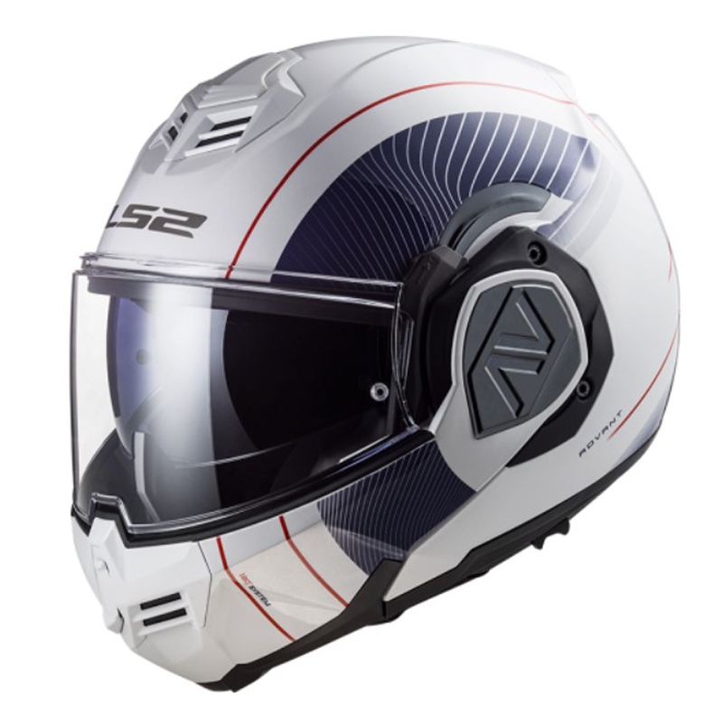 Casco de moto abatible LS2 FF906 Advant Cooper 06 azul-blanco