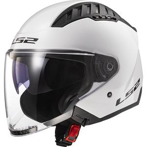 Casco de moto abierto LS2 OF600 Copter II blanco brillante