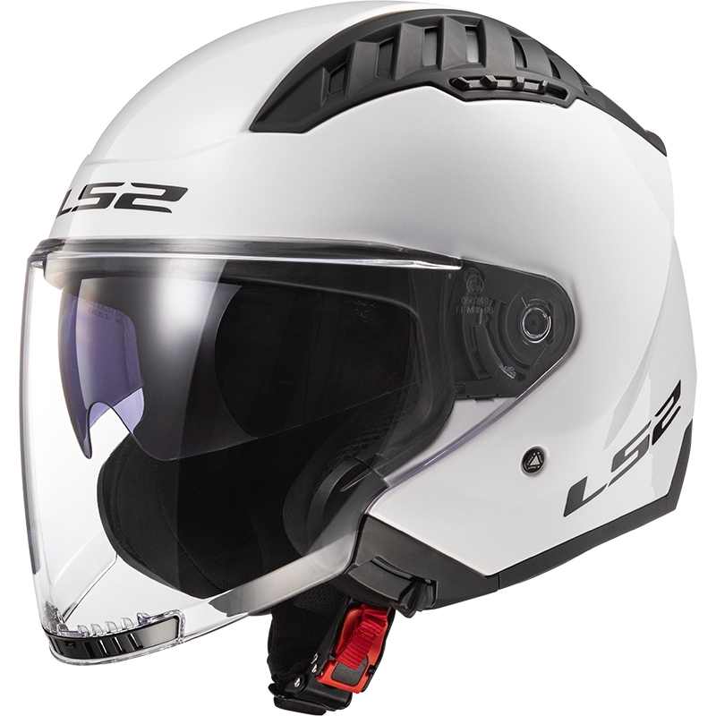 Casco de moto abierto LS2 OF600 Copter II blanco brillante