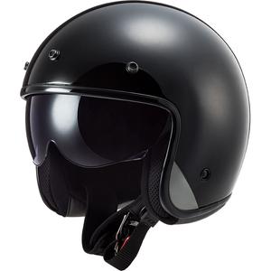 Casco de moto abierto LS2 OF601 Bob II Solid negro mate