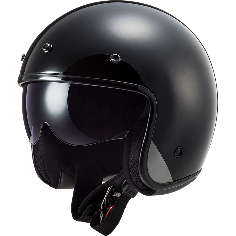 Casco de moto abierto LS2 OF601 Bob II Solid negro mate