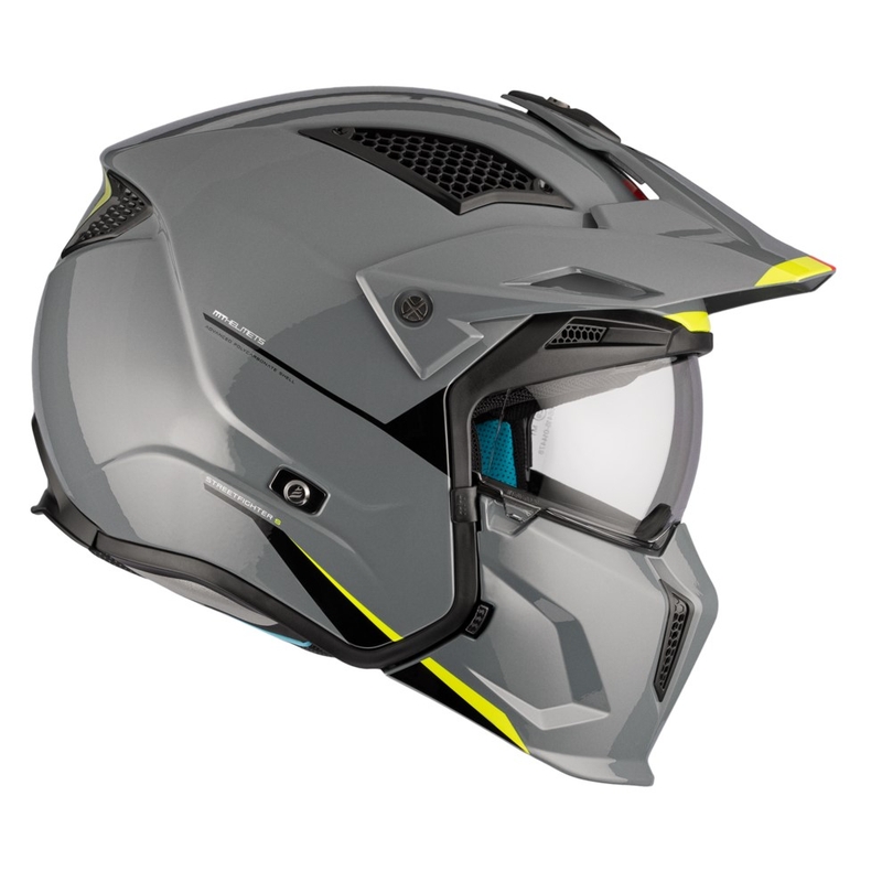 Casco jet MT Streetfighter SV S Solid A22 gris brillante