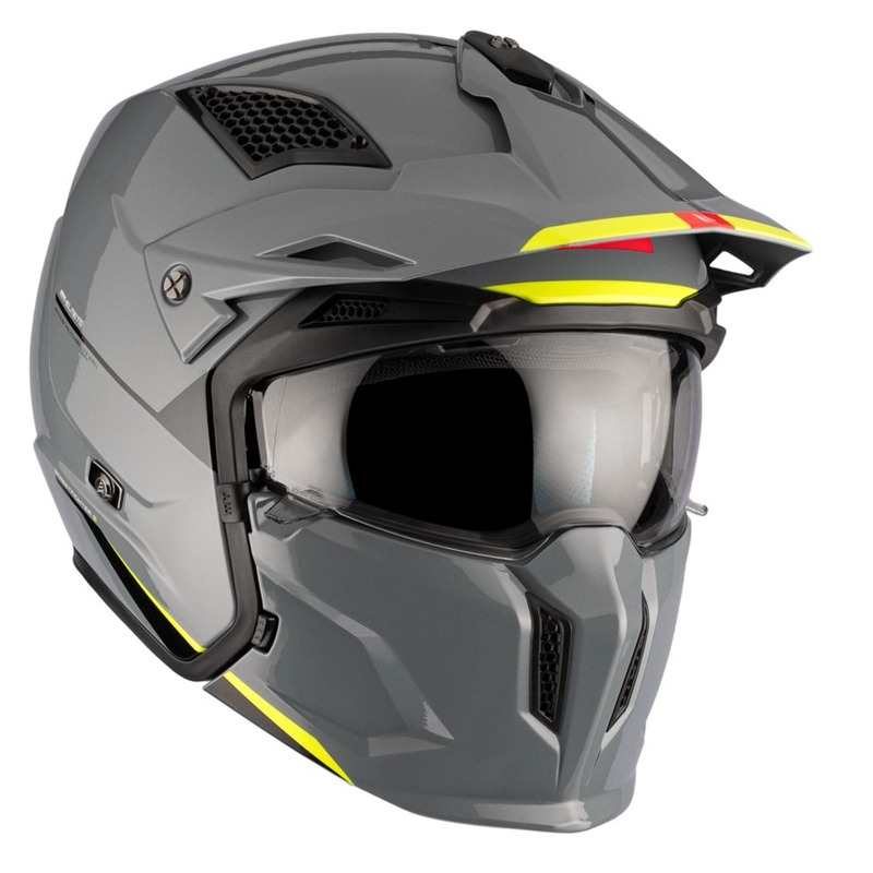 Casco jet MT Streetfighter SV S Solid A22 gris brillante