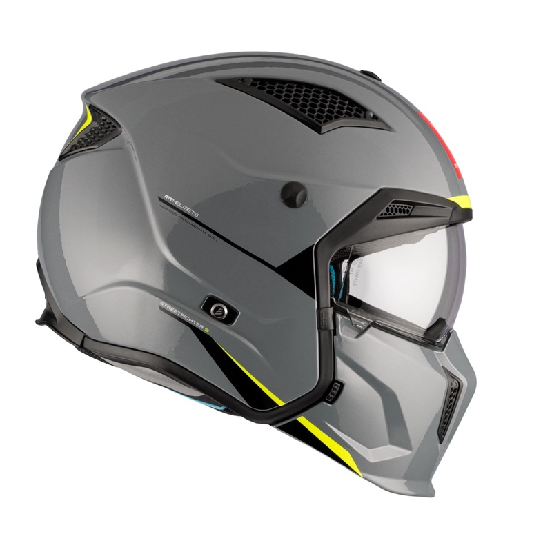 Casco jet MT Streetfighter SV S Solid A22 gris brillante