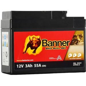 Batería de gel Banner Bike Bull Gel 12V, YTR4A-BS, 3AH, 55A