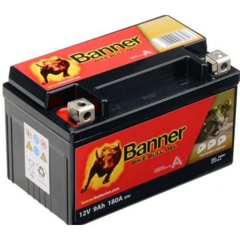 Batería de gel Banner Bike Bull Gel 12V, YTZ10S, YTZ10S-BS, 9AH, 180A