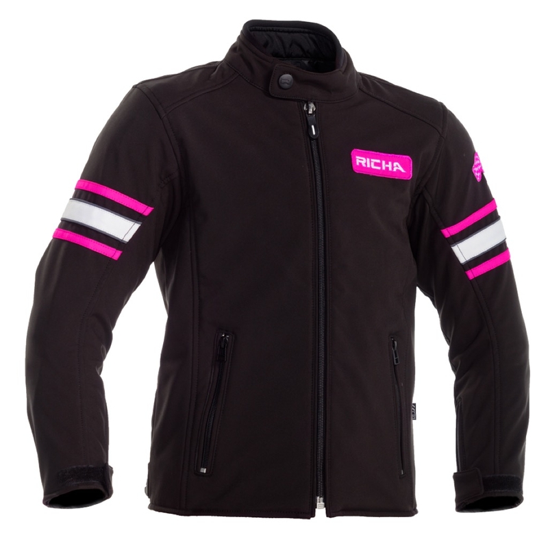 Dětská bunda na motorku RICHA Toulon 2 Softshell černo-růžová výprodej