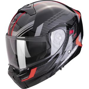 Casco de moto abatible Scorpion EXO-930 EVO Sikon negro-plata-rojo liquidación