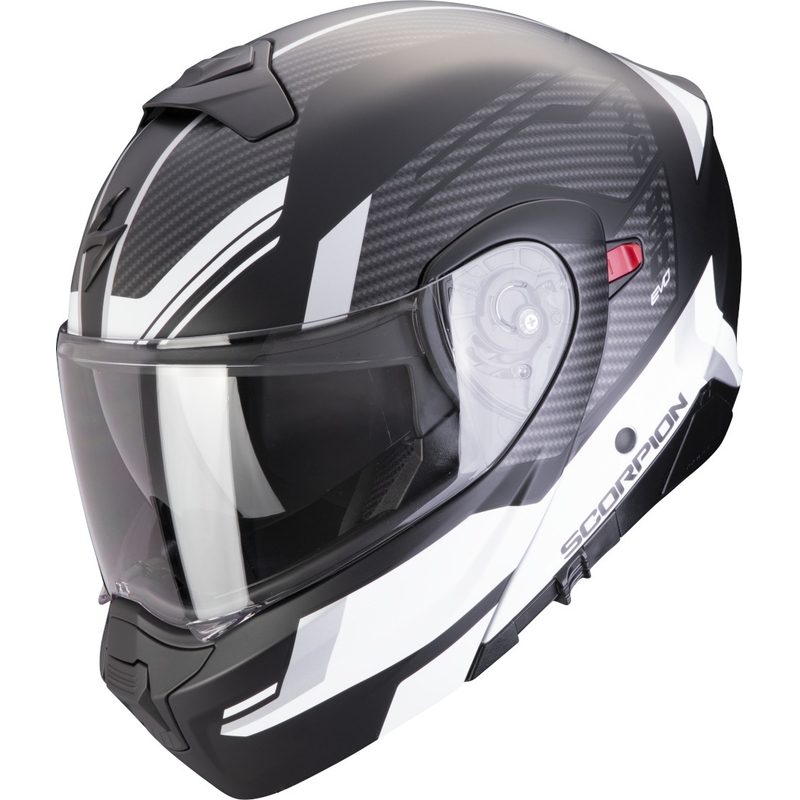 Casco de moto abatible Scorpion EXO-930 EVO Sikon negro-plata-blanco liquidación
