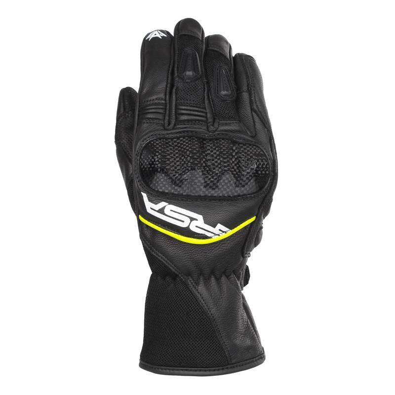 Guantes de moto RSA Airvent 2 negro-blanco-amarillo fluorescente