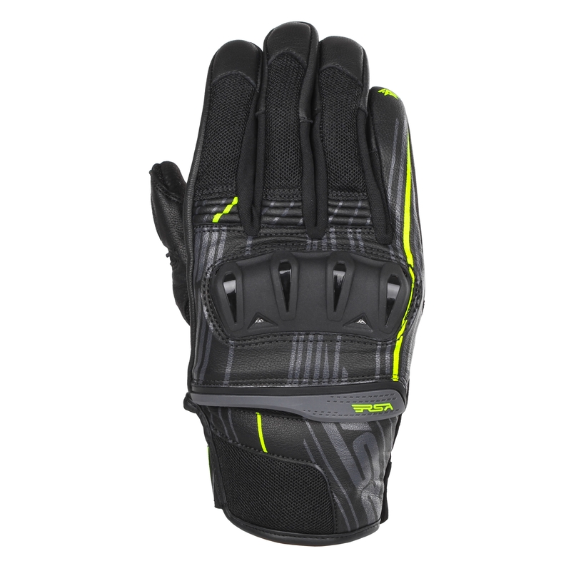 Guantes de moto RSA Sprint negro-amarillo fluo