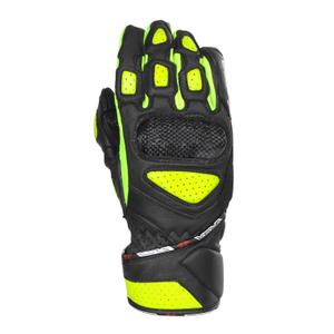 Guantes de moto para mujer RSA RX2 negro-amarillo fluo