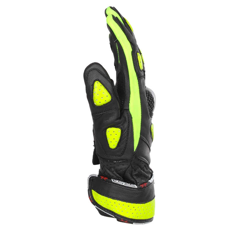 Guantes de moto para mujer RSA RX2 negro-amarillo fluo