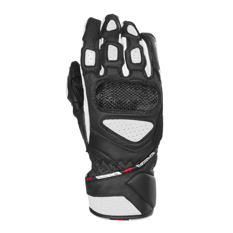 Guantes de moto para mujer RSA RX2 blanco y negro