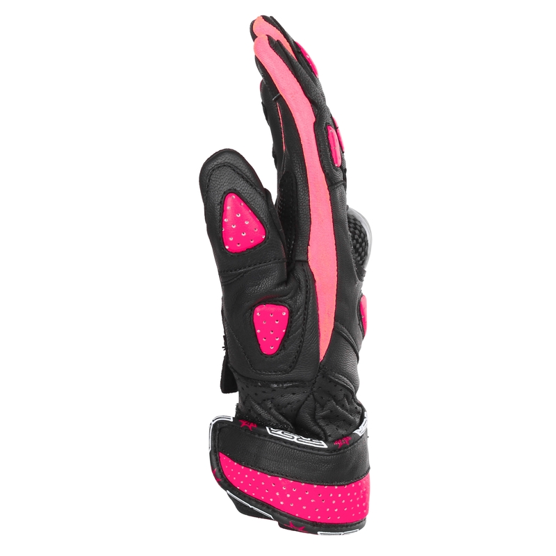 Guantes de moto para mujer RSA RX2 negro y rosa