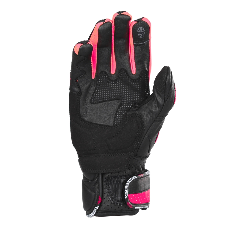 Guantes de moto para mujer RSA RX2 negro y rosa