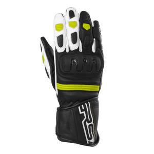 Guantes de moto RSA Gappa 2 negro-blanco-amarillo fluo