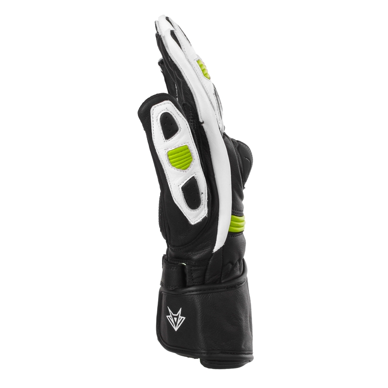 Guantes de moto RSA Gappa 2 negro-blanco-amarillo fluo