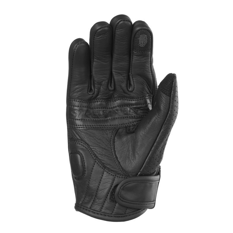 Guantes de moto negros perforados Street Racer Striker 2 para mujer