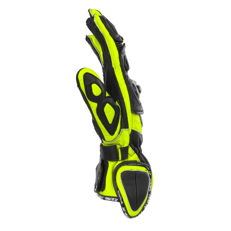 Guantes de moto Street Racer Virus 2 negro-amarillo fluo