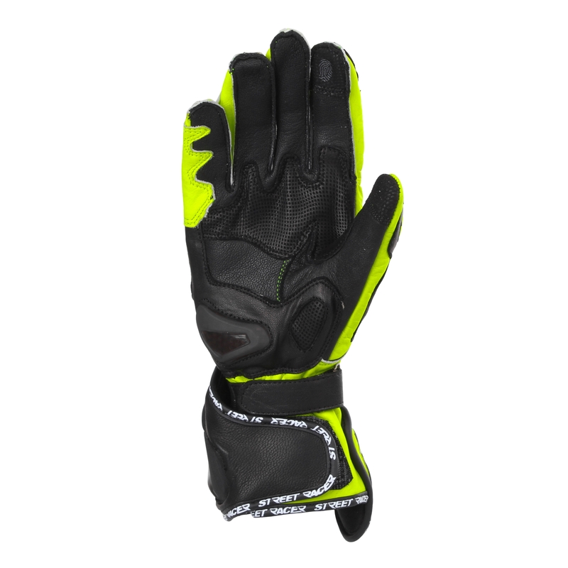 Guantes de moto Street Racer Virus 2 negro-amarillo fluo