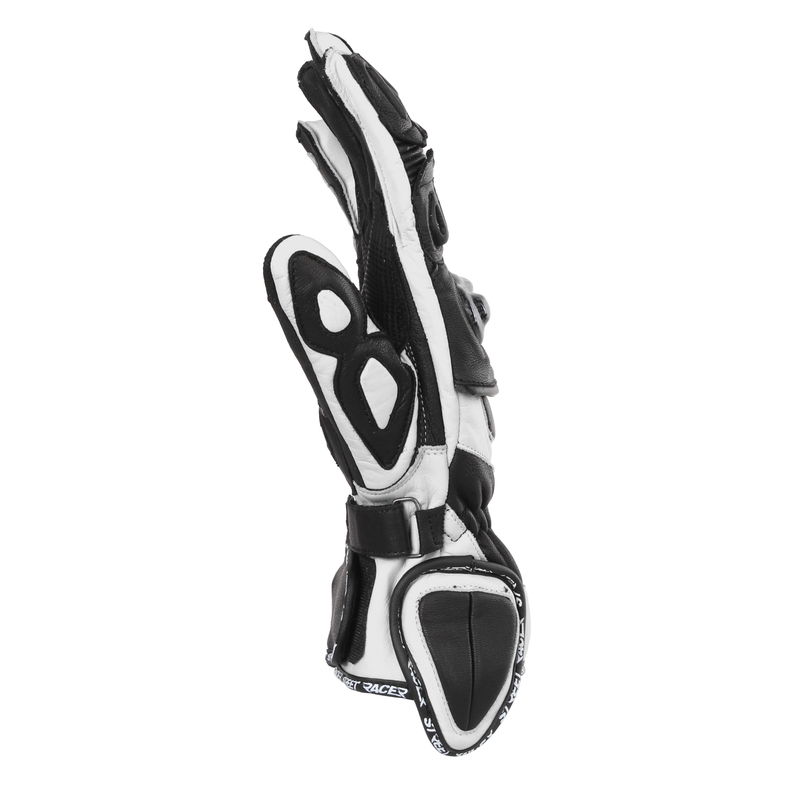 Guantes de moto Street Racer Virus 2 en blanco y negro