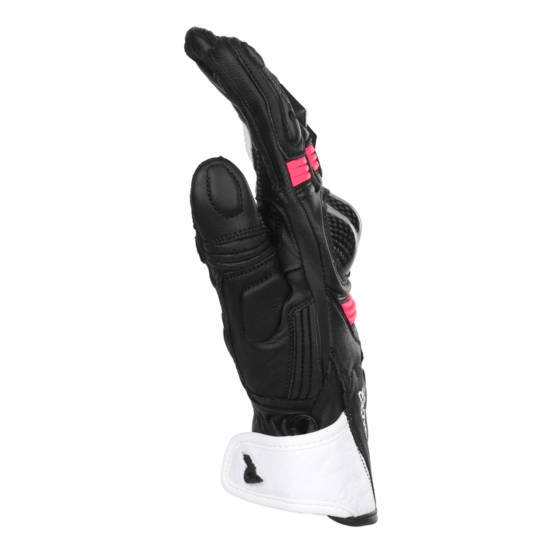Guantes de moto para mujer Street Racer STR negro, blanco y rosa