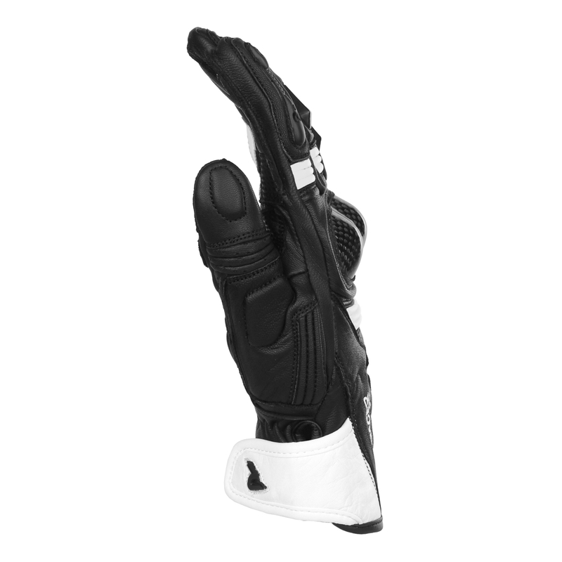 Guantes de moto Street Racer STR en blanco y negro