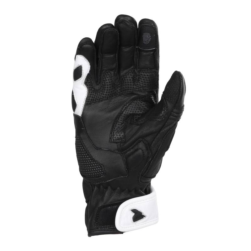 Guantes de moto Street Racer STR en blanco y negro