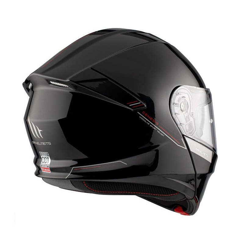 Casco de moto abatible MT Genesis SV Solid A1 negro brillante